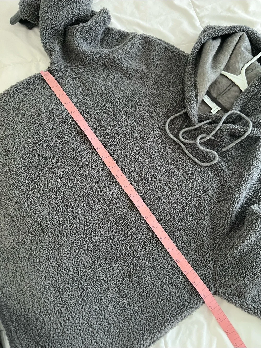 ASOS DESIGN Cozy Sherpa Hoodie in Charcoal Gray size 10